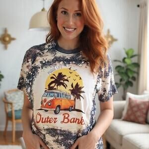 Pogue Life Outer Banks Bleach Dye Handmade Graphic Tee